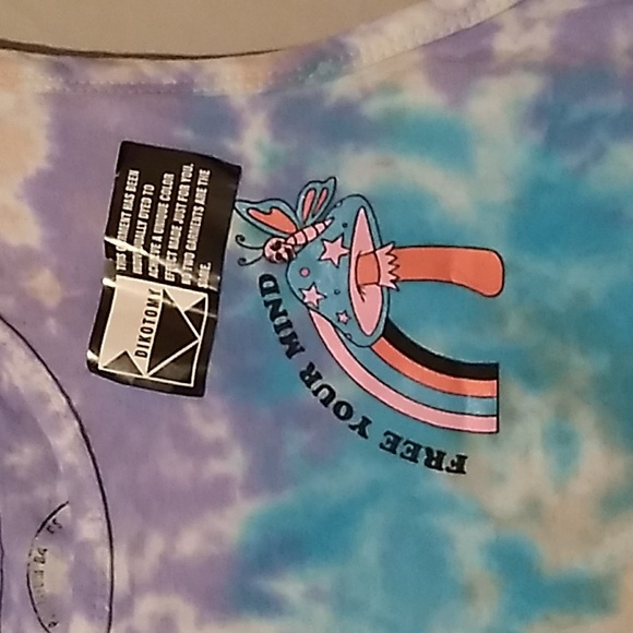 Dikotomy Men's Size Small Tank blue, purple, Peach FREE YOUR MIND mushroom - Picture 2 of 6